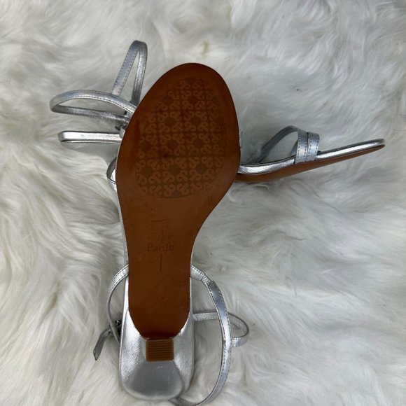 Linea Paolo Harmony Delicate Multi-Strap Leather Dress Sandal in Silver Iridesce - Picture 7 of 7